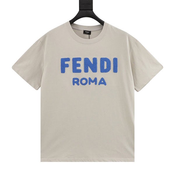 《大人気》フェンディ ロゴ エンブロイダリー クルーネックTシャツ コピー few76196